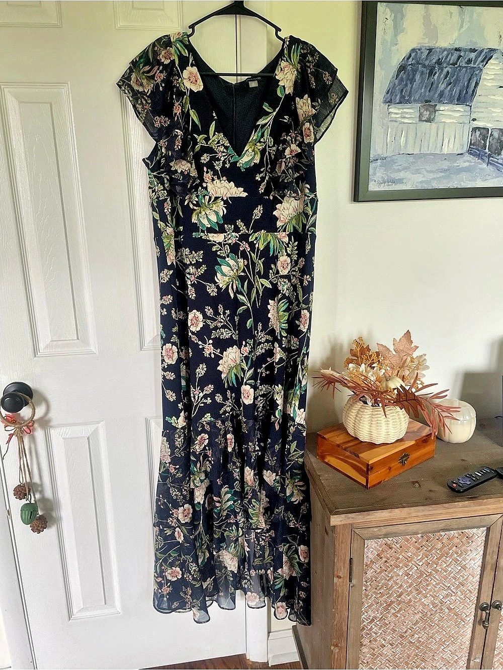 Tommy Hilfiger Floral Maxi Dress in Blue Size 16 Like New